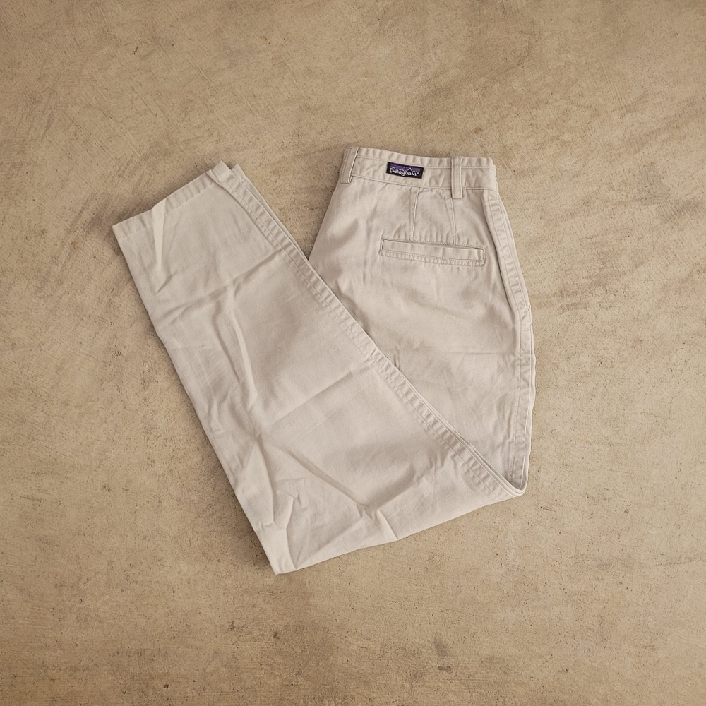 Vintage Patagonia Tan 100% Cotton Pleated High Rise Pants